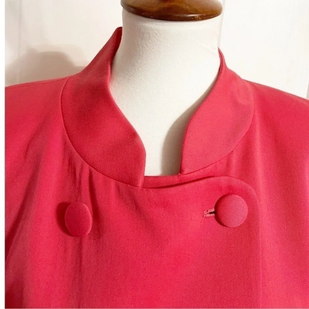 Christian Dior Vintage Double Breasted Pink Blazer With Shoulder Pads Sz 12